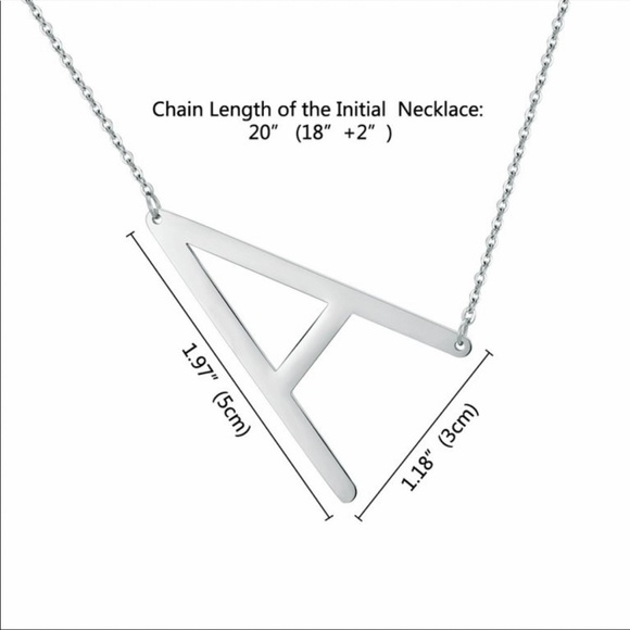 Large Gold Thin Initial Letter Necklace Charm Link P - Picture 3 of 4